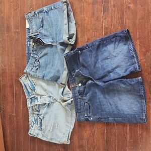 Old Navy Women's Denim Shorts Trio - Light Blue, Medium Blue, Dark Blue